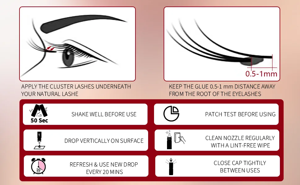 Sensitive Eyelash Extension Glue, Lash Glue for Eyelash Extensions, Eyelash Glue for Sensitive Eyes, 6-7 Weeks Retention Professional & Individual Lash Glue with Extra Strong Bond. 5 ml Black - eyelash extension glue