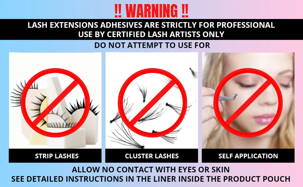 Sensitive Eyelash Extension Glue Stacy Lash 0.17fl.oz/5ml /Low Fume/ 5-6 Sec Drying time/Retention -5 Weeks/Professional Use Only Black Adhesive for Individual Semi-Permanent Eyelash Extensions 5 ml - sensitive no odor irritation eyelash extension glue lash sky supplies extensions adhesive
