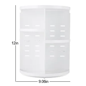 seinlife 360 Rotating Makeup Organizer,DIY Adjustable Spinning Holder,Foldable Cosmetic Storage Display box,Large Capacity Make up Caddy Shelf,Fits Countertop Vanity and Bathroom (WHITE) - 7 layers