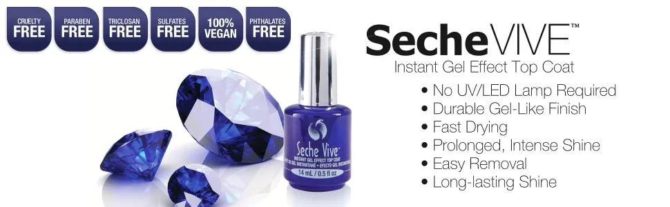 Seche Vive Gel Effect Top Coat 0.5oz, boxed - product information 3