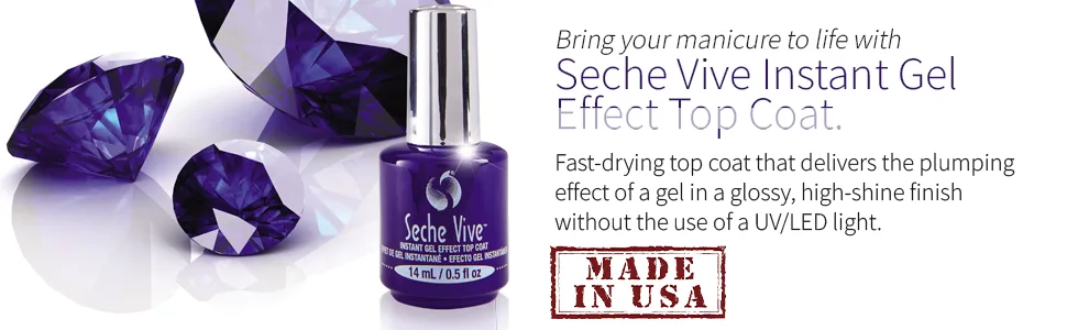 Seche Vive Gel Effect Top Coat 0.5oz, boxed - Seche Vive Gel Effect Top Coat 0.5oz
