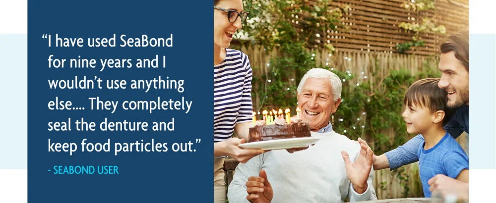 Sea Bond Secure Denture Adhesive Seals Lowers Original, Zinc Free, All Day Hold, Mess Free, 30 Count - "I wouldn