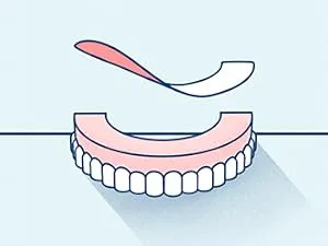 Sea Bond Secure Denture Adhesive Seals Lowers Original, Zinc Free, All Day Hold, Mess Free, 30 Count - Place seal on denture - white side up, pink side down illustration