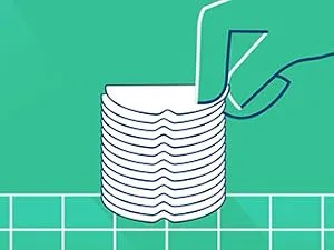 Sea Bond Secure Denture Adhesive Seals Lowers Original, Zinc Free, All Day Hold, Mess Free, 30 Count - Stack of cut seals illustration