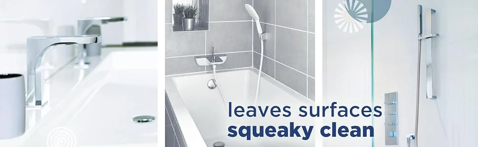 Scrubbing Bubbles Dissolve Concentrated Pod Bathroom Cleaner, Starter Kit, 1 Reusable Bottle, 3 Concentrated Dissolvable Pods - leaves surfaces squeaky clean