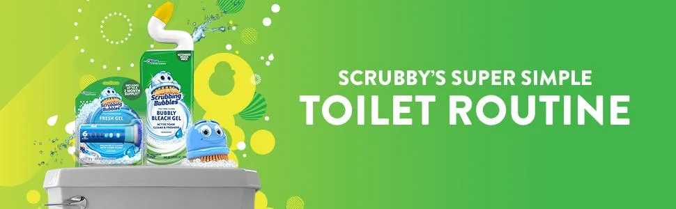 Scrubbing Bubbles Bubbly Bleach Gel Toilet Bowl Cleaner, Rainshower, 1 Squeeze Bottle, 24 oz - Scrubby