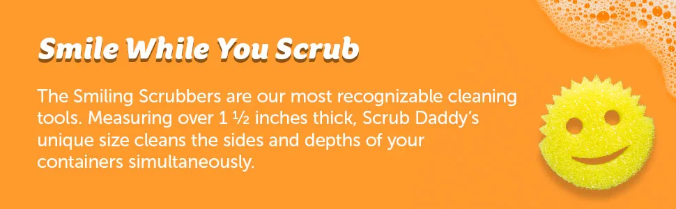 Scrub Daddy Original Scratch Free FlexTexture Scrubbing Sponge, Yellow 1 Count (Pack of 1) Original (Yellow) - sponges for dishes dish scrubber dish sponges kitchen sponges and scrubbers reusable sponges