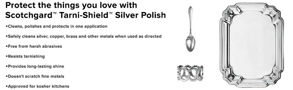 Scotchgard Tarni-Shield Silver Polish, Clean, Polish & Protect Against Tarnish in One Application, 8 Ounces - product information 3