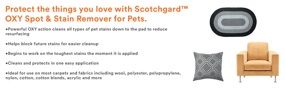 Scotchgard OXY Pet Carpet & Fabric Spot & Stain Remover, 26 Fluid Ounce - product information 3