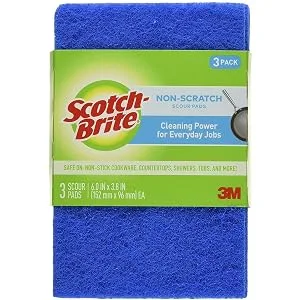 Scotch-Brite Non-Scratch Scour Pads, Scouring Pads for Kitchen and Dish Cleaning, 3 Pads - product information 1