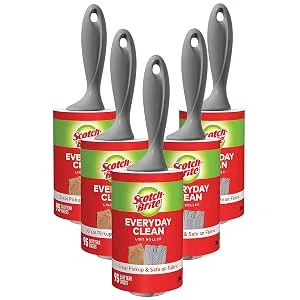 Scotch-Brite Lint Roller Value Pack, Works Great On Pet Hair, 5 Rollers, 95 Sheets Per Roller, 475 Sheets Total - Scotch-Brite Lint Roller 5 pack