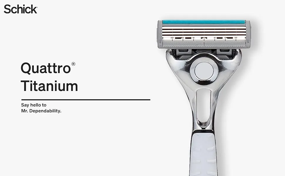 Schick Quattro Titanium Refills  Schick Quattro Refills, Mens Razor Refills, 6 Count 6 Count (Pack of 1) - schick hydro mens razor face razor dry skin sensitive grooming stubble beard 5 blade Gillette