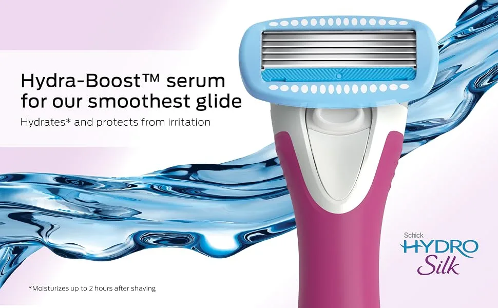 Schick Hydro Silk TrimStyle Moisturizing Razor for Women with Bikini Trimmer and 3 Refills - Schick Hydro Silk trimstyle bikini trimmer Razor for Women legs underarms Venus Gillette smooth