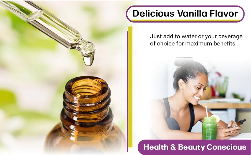 SBR Nutrition Biotin Liquid Drops, 5000mcg per Serving (60) 1.0Fl.oz (30ml) Vanilla - delicious vanilla flavor
