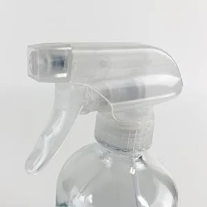 SAVVY PLANET Empty Clear Glass Spray Bottles with Silicone Sleeve Protection - Refillable 16 oz Containers for Cleaning Solutions, Essential Oils, Misting Plants - Quality Sprayer - 2 Pack White & Gray - Spray Nozzle