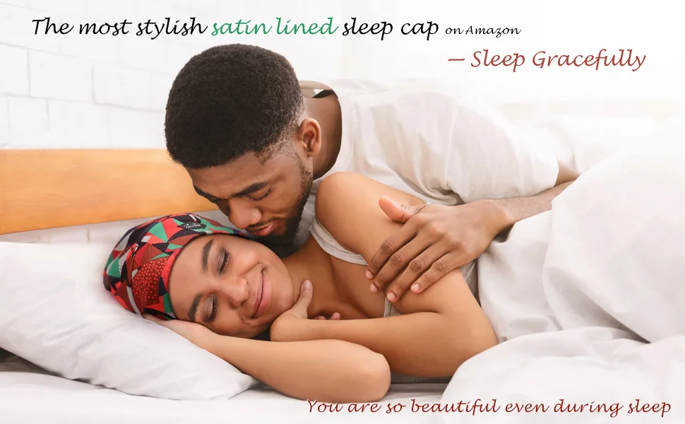 Satin Cap for Curly Hair Sleeping Silk Adjustable Red - Satin Bonnet Silk Bonnet Sleeping Cap Hair Bonnet Sleep Bonnet