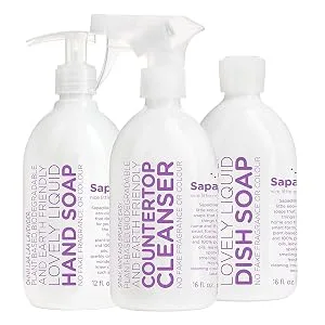 Sapadilla Sweet Lavender + Lime Dish Soap, Hand Soap & Countertop Cleanser, Variety Pack - Sapadilla dish soap hand soap countertop cleaner