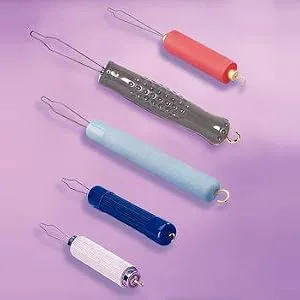 Sammons Preston-51722 Button Hook with Zipper Pull, Rubber Zipper Puller and Button Assist Tool with 3/4" Handle for Pulling Small Zippers and Buttoning Pants and Shirts, Dressing Aid Rubber Handle - product information 1