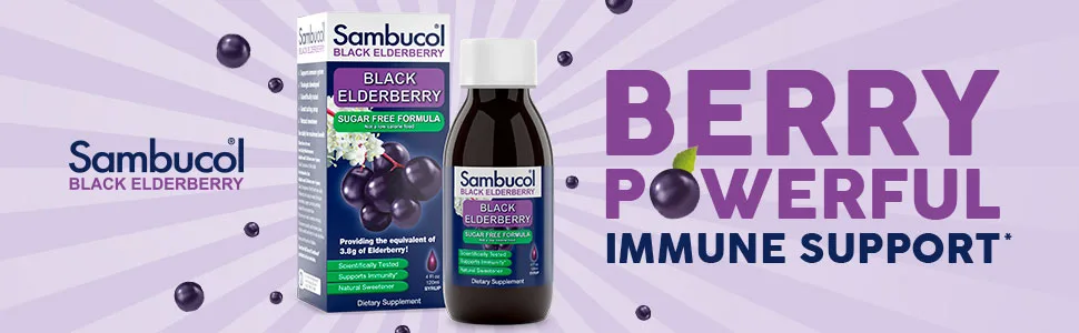 Sambucol Black Elderberry Syrup, Sugar Free Formula, 4 Ounce Bottle - Sambucol Black Elderberry Sugar Free Formula 4 Fluid Ounce