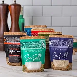 SaltWorks Fleur de Sel, Sea Salt, 4 Ounce - artisan zip top pouches kitchen use easy small convenient