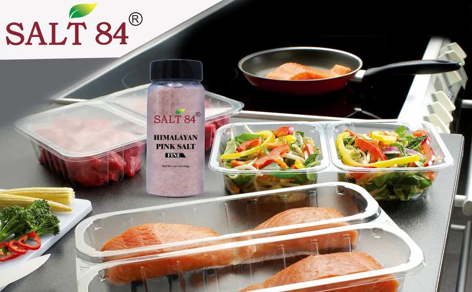 SALT 84 Himalayan Pink Salt, Fine Salt Plastic Shaker - 12.49 Ounce 12.49 Ounce (Pack of 1) - pink salt shaker