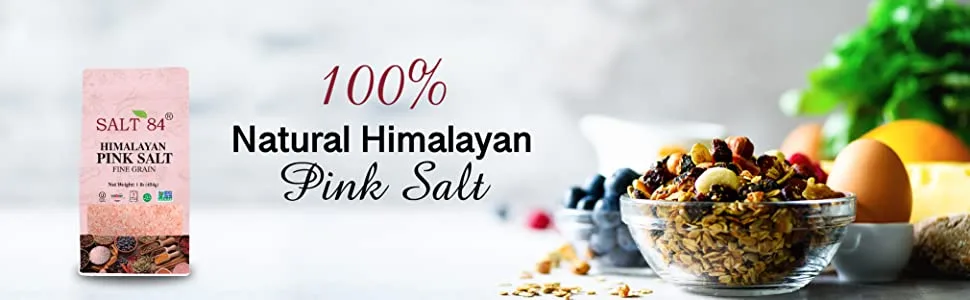 SALT 84 Himalayan Chef Pink Salt, Fine Grain, 1 Pound (Pack of 1) - pink salt