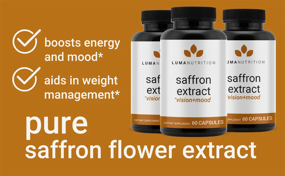 Saffron Extract Capsules - Premium Saffron Supplements - 88.50 mg Pure Saffron Pills - Mood Support - Eye Support - Made in The USA - 60 Capsules - saffron extract