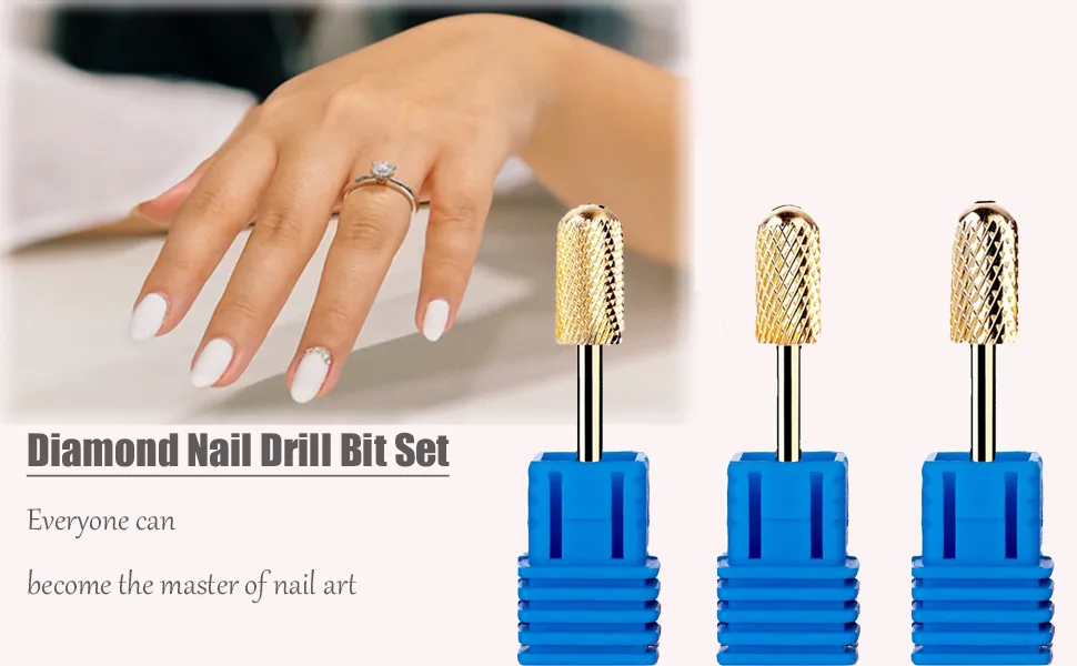 Safety Nail Drill Bit Set - Nail Drill Bits for Acrylic Nails Professional Nail Drill Bits Remove Gel Safety Bits Set Medium Fine Coarse Drill Bit 3/32 Inch (3Pcs Carbide Bit for Nail Drill) - maquinas de uñas acrilica nail drill safety bits drill bit set acrylic nails naildrill bit set ball