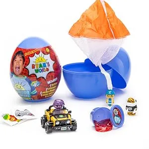 RYAN'S WORLD Mega Microverse Egg - Series 4 Filled with Mystery Surprises Skydiver Ryan and Exclusive Vehicles A Must Have for Any Ryan Fan - contents