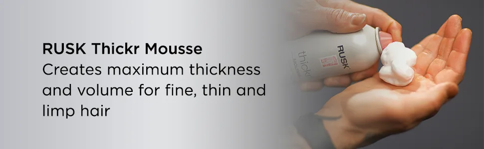 RUSK Designer Collection Blofoam Extreme Texture and Root Lifter, 8.8 Oz, Spray-On Texturizing Foam with Gel-Like Consistency, Root Lifter and Curl Amplifier - Thickr Mousse