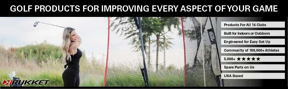 Rukket Tri-Turf Golf Hitting Mat Attack | Portable Driving, Chipping, Training Aids for Backyard with Adjustable Tees and Foam Practice Balls Standard (25" x 16") - Rukket