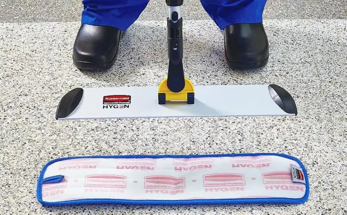 Rubbermaid Commercial Mop Head for Microfiber Mop, Single Sided 18 Inch Damp Room Mop Pad 18" Blue Damp Mop - product information 3