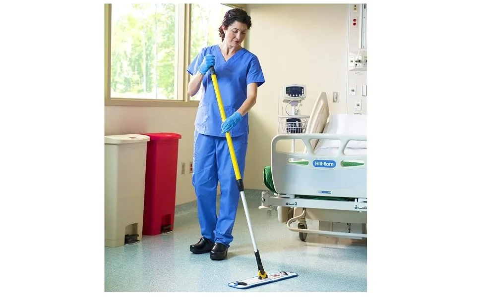 Rubbermaid Commercial Mop Head for Microfiber Mop, Single Sided 18 Inch Damp Room Mop Pad 18" Blue Damp Mop - product information 5