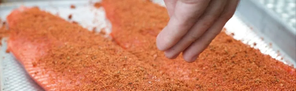 Rub with Love by Tom Douglas (Salmon, 3.5 oz - 2 Jars) - Tom Douglas chef dry rub salmon herbs brown sugar northwest flavor sprinkle meat seasoning spices