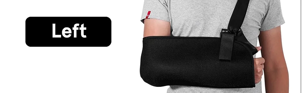 rosenice Arm Sling - Shoulder Immobilizer Medical Support Strap for Broken Fractured Arm Elbow Wrist, Adjustable Shoulder Rotator Cuff Support Brace, Left and Right Arm - right arm sling