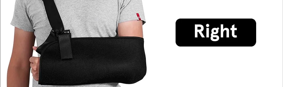 rosenice Arm Sling - Shoulder Immobilizer Medical Support Strap for Broken Fractured Arm Elbow Wrist, Adjustable Shoulder Rotator Cuff Support Brace, Left and Right Arm - right arm sling