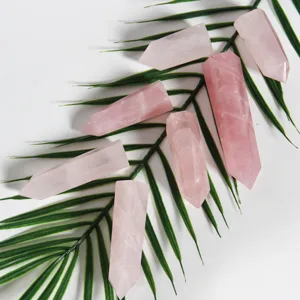 Rose Quartz Crystal Wands-2 Pcs 3.5''-3.9'' Rose Quartz Wands, Rose Quartz Healing Crystal and Stones, Gift Box Packaging Rose Quartz 3.5''-3.9''(9-10cm) - crystal wand