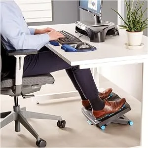 Fellowes Energizer Foot Support (8068001) Blue Charcoal Grey Massage - energizer, foot support, foot rest, foot rests, footrest, support, foot, rest, rests, fellowes