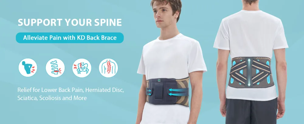 KD Back Brace: Ergonomic Back Support Belt Relief for Herniated Disc Sciatica Scoliosis - Back Brace for Men and Women Lower Back Pain Small - BACK BRACE