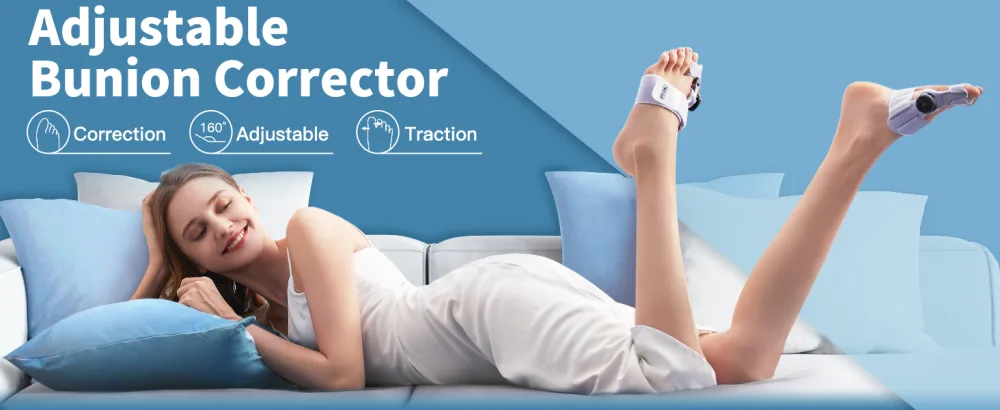 Tech Love Bunion Corrector for Women and Men Orthopedic Bunion Toe Straightener Adjustable Bunion Splint with Toe Separator for Bunion Relief Day Night Support (1 Pair) - bunion