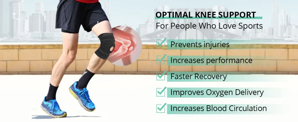 VINTEAM Knee Brace Support for Men & Women - Adjustable Knee Strap Compression Neoprene Universal Size (30-50cm) - Knee Brace