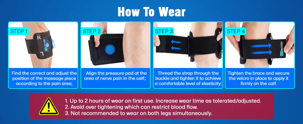 Sciatica Pain Relief Devices Brace Sciatica Nerve Leg Brace for Sciatic Pain Relief Sciatica Knee Braces with Dual Pressure Pads Targeted Compression for Sciatica Relief - acupressure sciatica calf brace