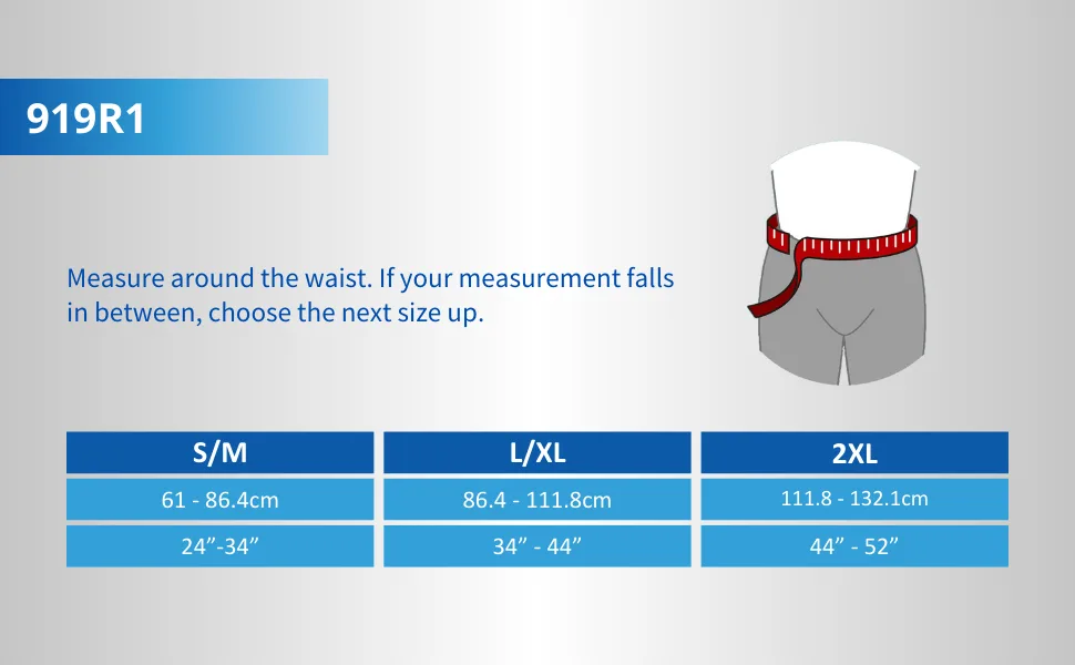 LP SUPPORT 919 Adjustable Back Brace With Stays - Breathable Compression Lower Back Brace for women and Men - Support for Lower Back Pain Relief (Small/Medium) S/M - 919R1 sizing chart A+