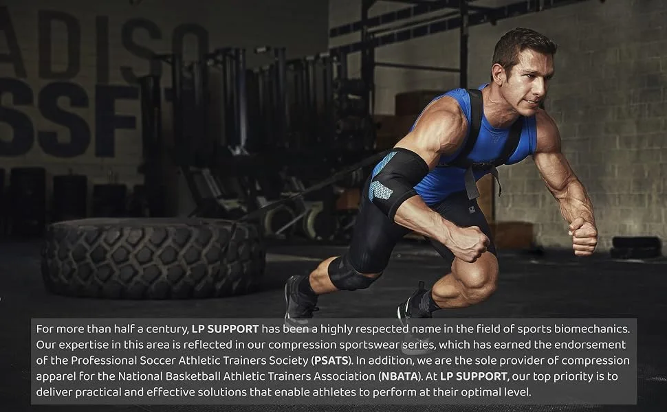 LP SUPPORT 919 Adjustable Back Brace With Stays - Breathable Compression Lower Back Brace for women and Men - Support for Lower Back Pain Relief (Small/Medium) S/M - LP SUPPORT 758CA Extreme Knee Support Functional Brace with Open Patella Design