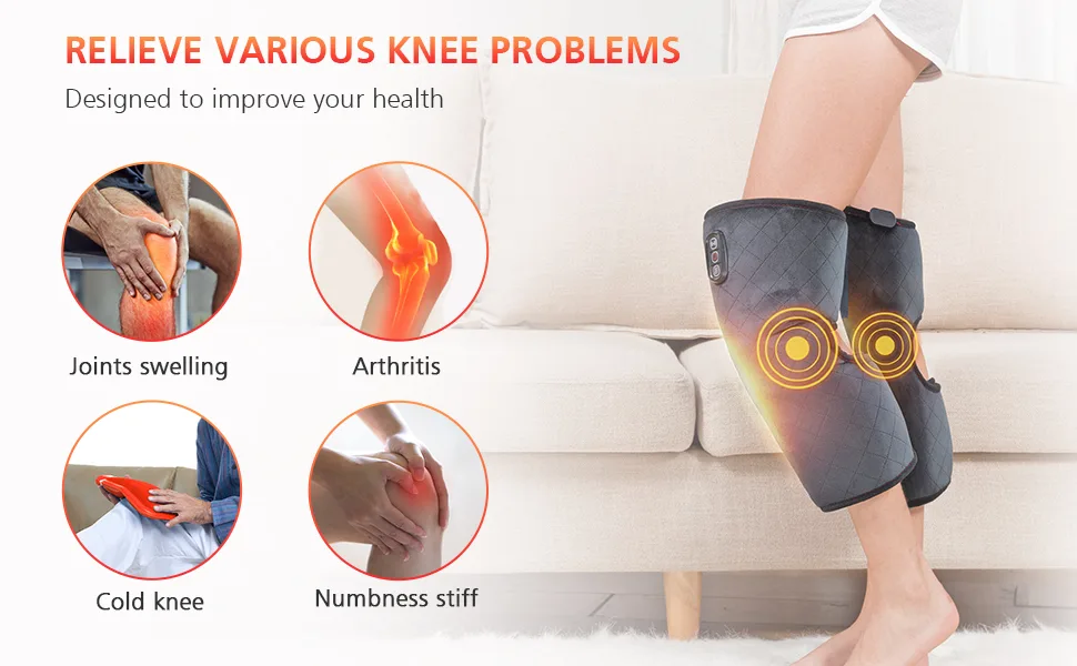 COMFIER Knee Massager with Heat Vibration Heating Pad for Knee Knee Heating Pad for Relief Leg Massager Heated Knee Brace Wrap for Stress Relief - knee pad