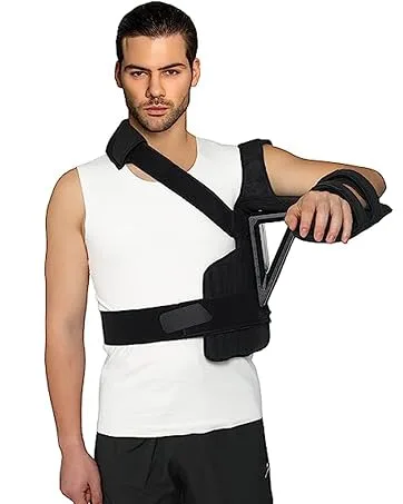 Hinged Elbow Brace Adjustable Telescoping ROM Post Op Arm Splint with Sling Stabilizer for Dislocatedand & Shoulder Strap Men & Women Surgery Injury Recovery Pain Relief (Right) - DOUKOM Support Brace