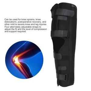 Knee Brace Knee Immobilizer Comfortable Knee Support Splint Brace Compression Knee Sleeve with Four Straps (S) - 1411210561311-3