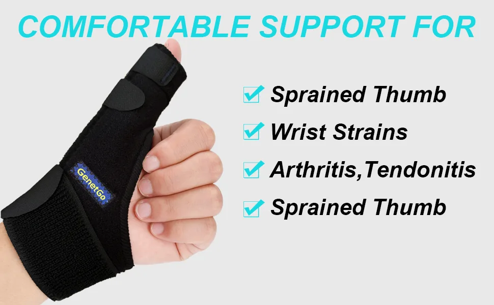Reversible Thumb & Wrist Stabilizer Compression Splint BlackBerry Thumb Trigger Finger Pain Relier Arthritis Tendonitis Sprains Strains Carpal Tunnelr - Adjustable Wrist Strap (Small/Medium) Black Small/Medium - wrist brace support