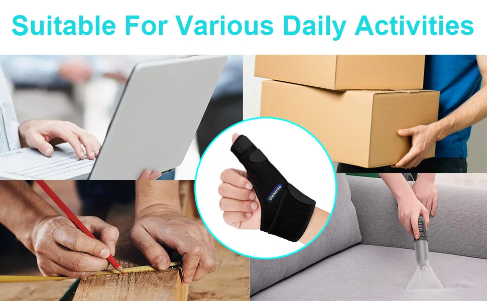 Reversible Thumb & Wrist Stabilizer Compression Splint BlackBerry Thumb Trigger Finger Pain Relier Arthritis Tendonitis Sprains Strains Carpal Tunnelr - Adjustable Wrist Strap (Small/Medium) Black Small/Medium - wrist suitable for various daily