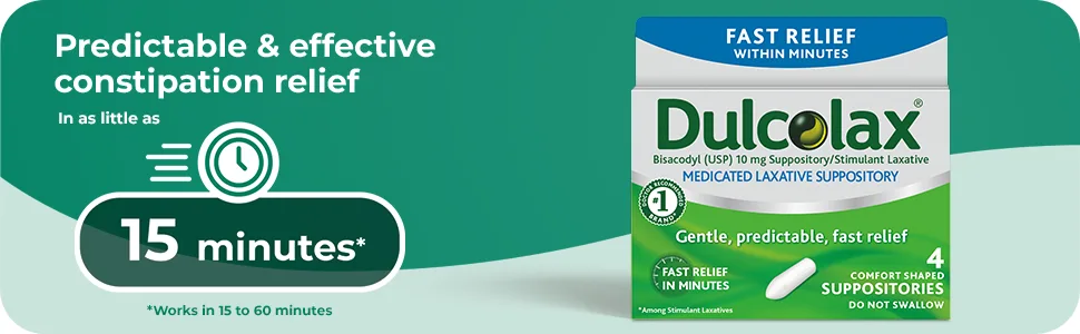 Dulcolax Stimulant Laxative Medicated Suppositories 16ct Fast Relief Rectal Use Only Bisacodyl 10mg - suppositories for constipation